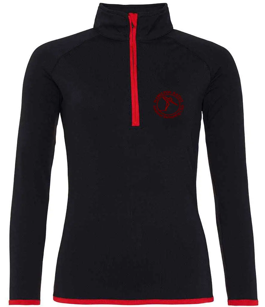 Hamilton Baths Ladies Half Zip Sweat Top